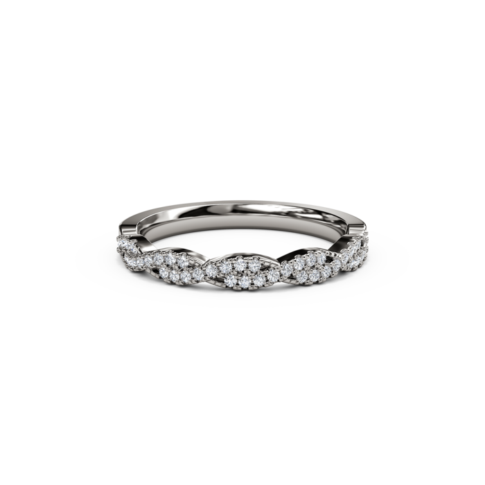 The Studio Collection Prong Set Diamond Crossover Wedding Band